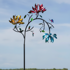 Colorful Butterfly Design Garden Spinner - Outdoor Wind Chime