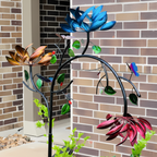 Colorful Butterfly Design Garden Spinner - Outdoor Wind Chime