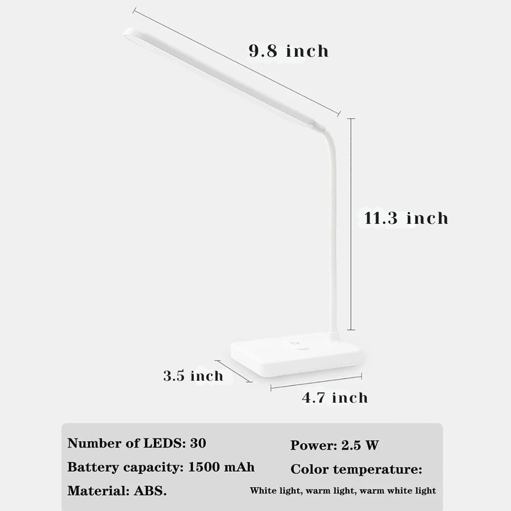 LED Desk Light with Flexible Arm – USB Rechargeable