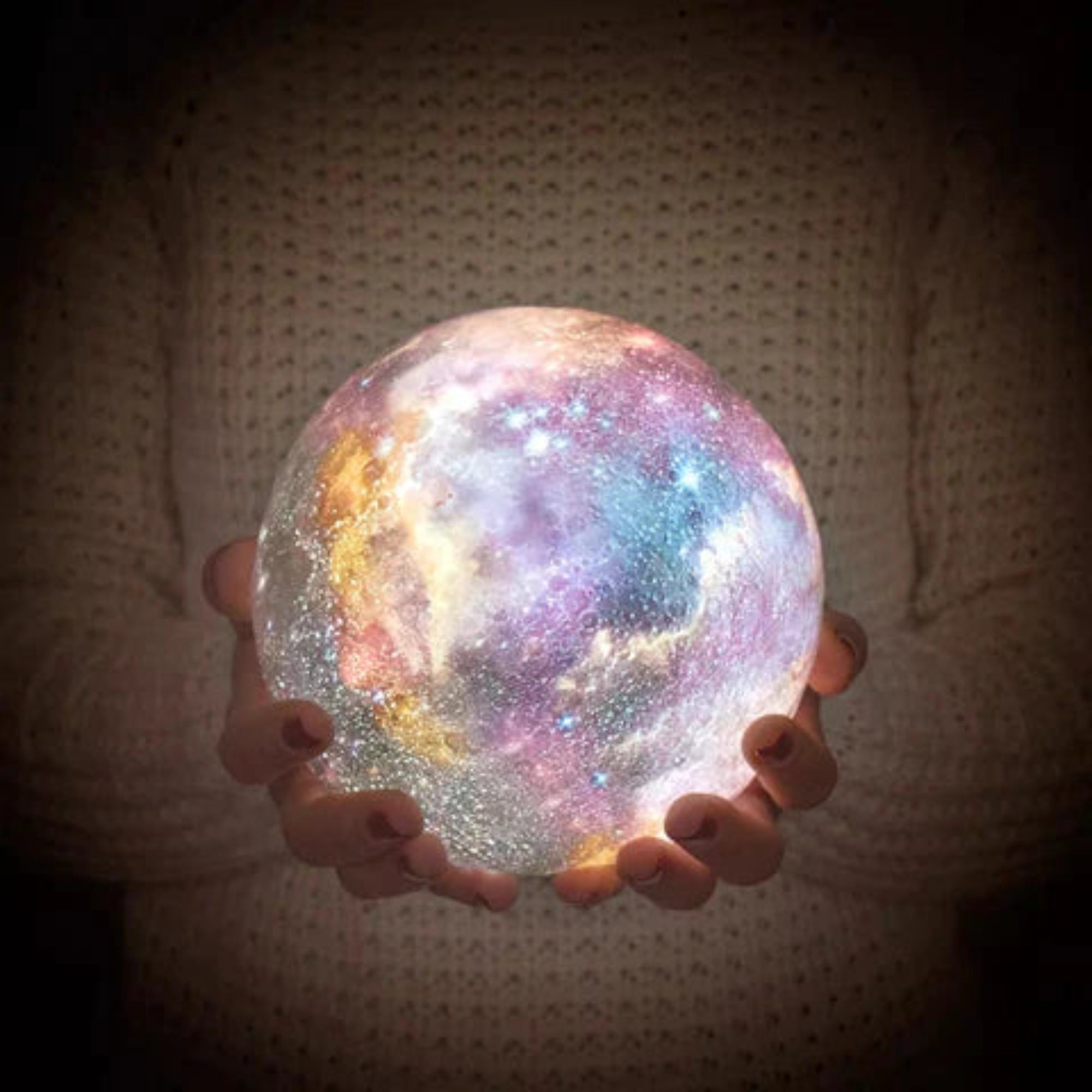 3D Night Light - Remote-Controlled Moon Lamp with 16 Color Options