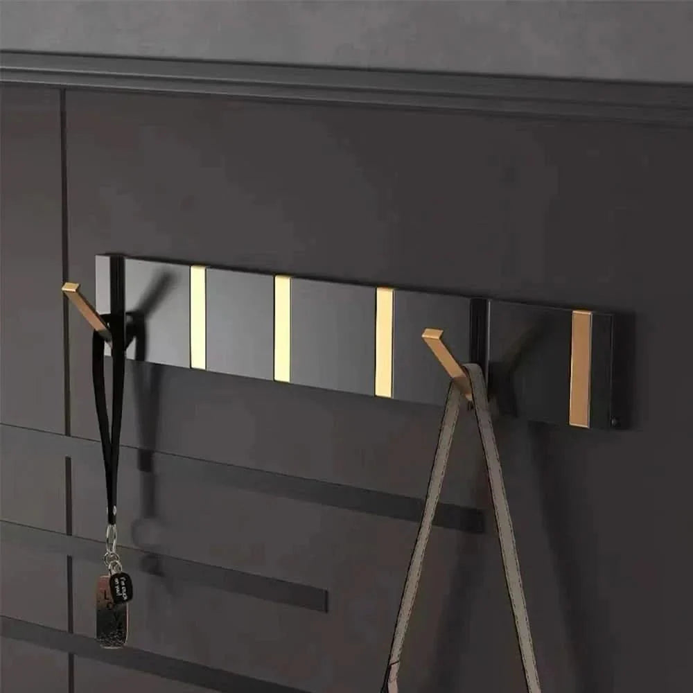 Collapsible Wall Hooks - Space-Saving Aluminum in Black and Gold