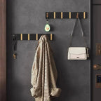 Collapsible Wall Hooks - Space-Saving Aluminum in Black and Gold