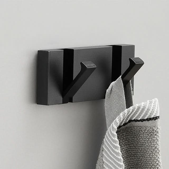 Collapsible Wall Hooks - Space-Saving Aluminum in Black and Gold
