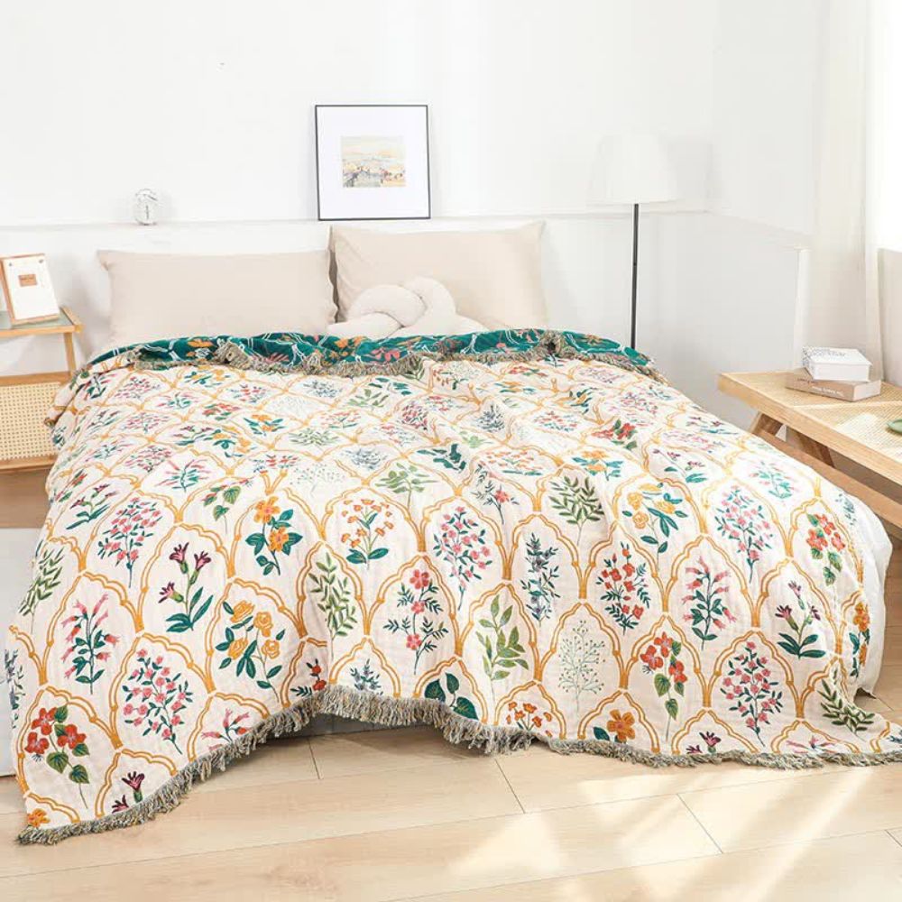 Garden Reverie | Reversible cotton blanket 1