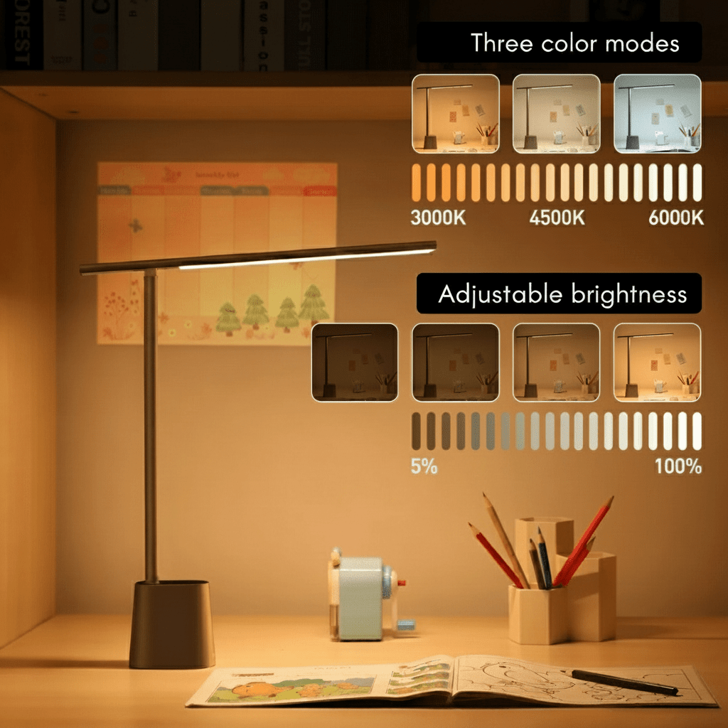 Smart LED Desk Lamp – Foldable and Rechargeable