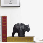 Sleek Black Bear Abstract Sculpture - Modern Home Accent