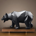 Sleek Black Bear Abstract Sculpture - Modern Home Accent