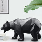 Sleek Black Bear Abstract Sculpture - Modern Home Accent
