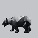 Sleek Black Bear Abstract Sculpture - Modern Home Accent