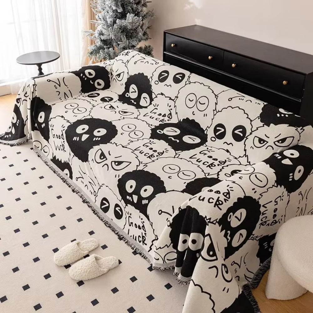 Cartoon Couch Protector with Adorable Monster Pattern