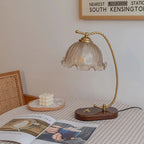 Table Lamp for Bedroom with Glass Shade