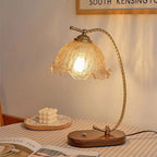 Table Lamp for Bedroom with Glass Shade