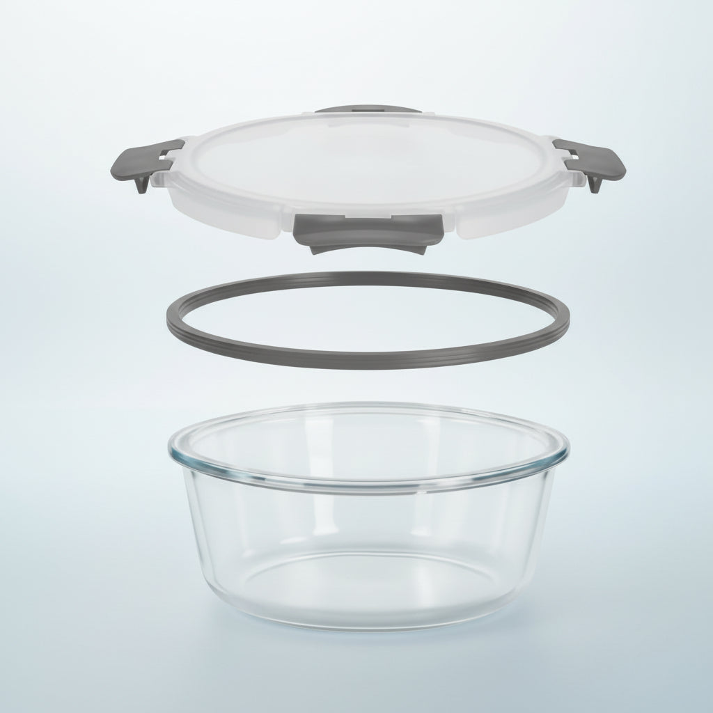 Airtight Borosilicate Meal Prep Set – Glass Food Storage Containers