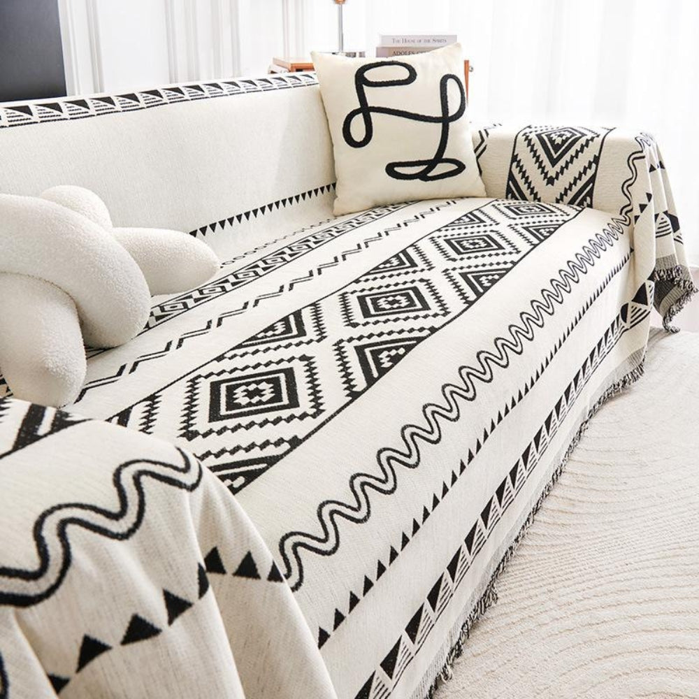 Geometric Sectional Couch Cover - Cotton and Polyester Blend
