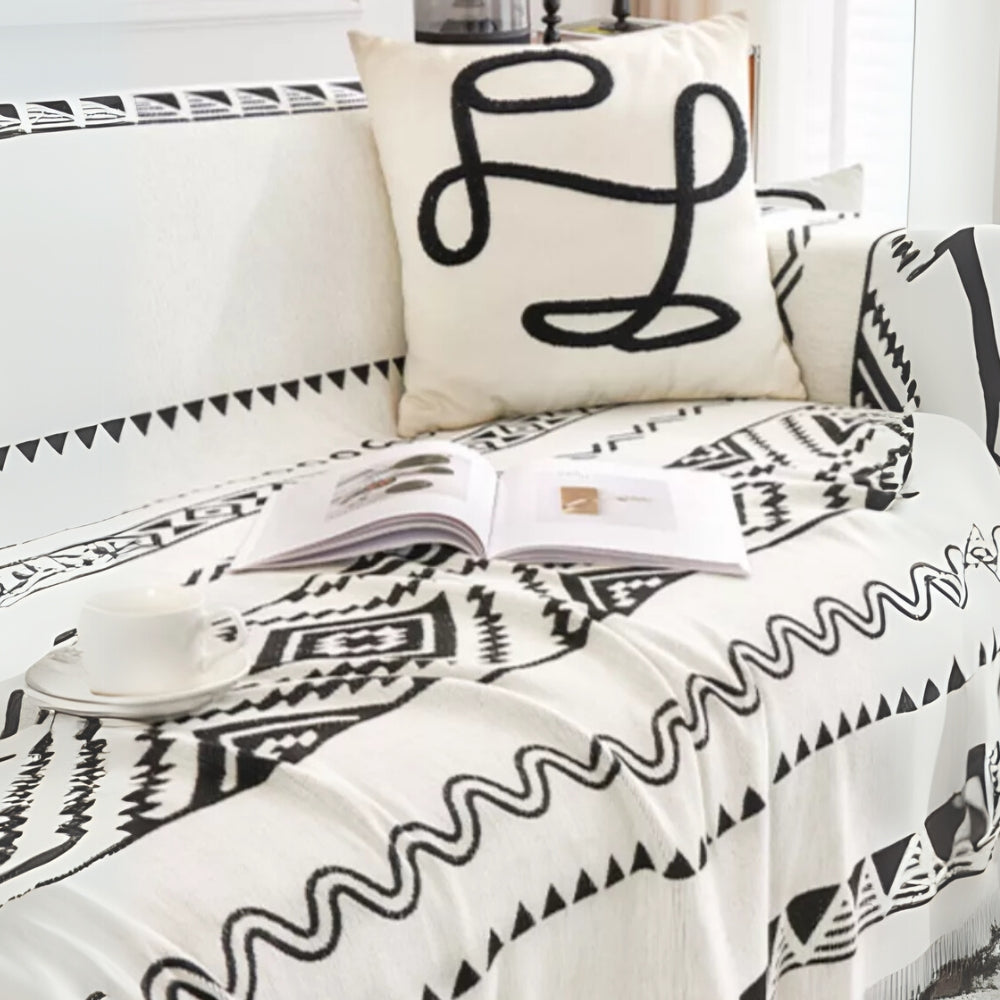 Geometric Sectional Couch Cover - Cotton and Polyester Blend