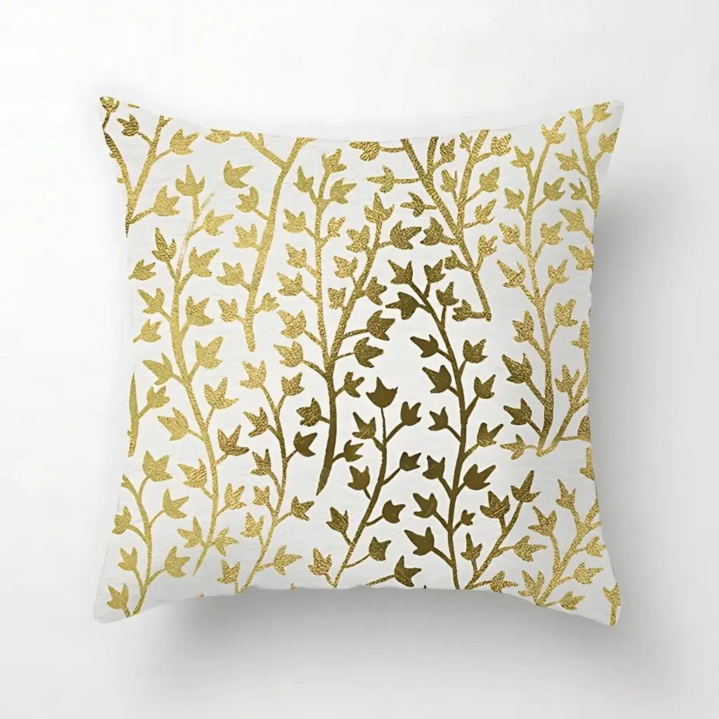 Sophisticated Geometric Gold Decorative Pillow Cover