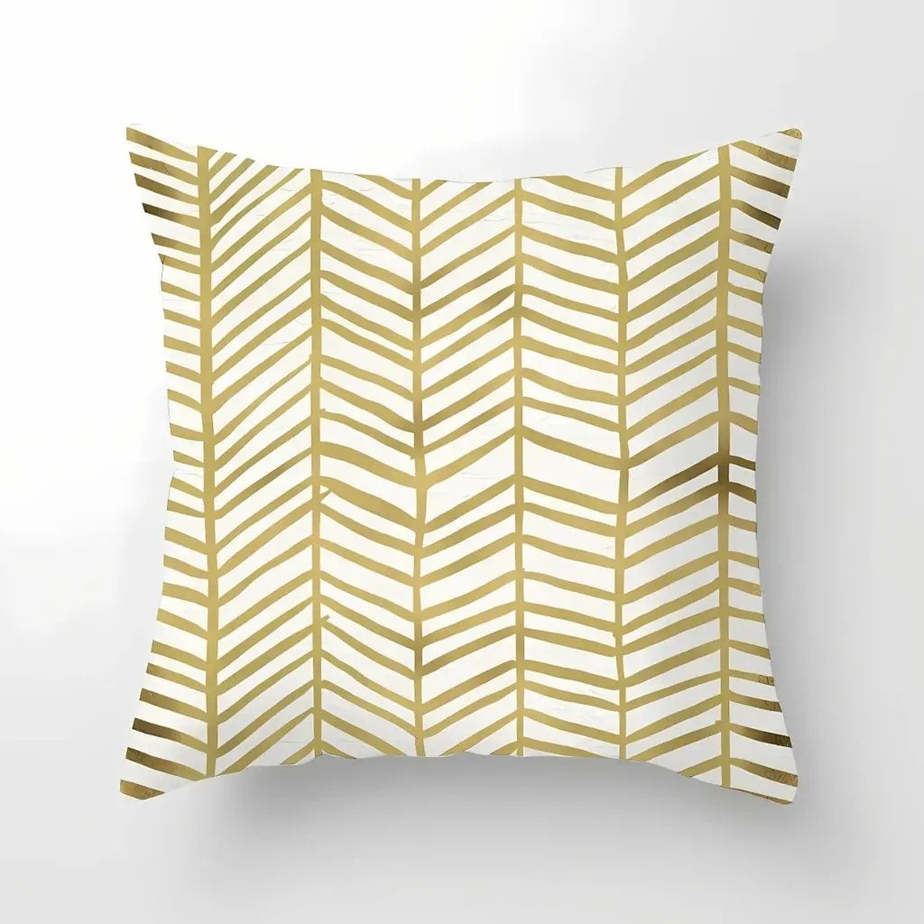 Sophisticated Geometric Gold Decorative Pillow Cover