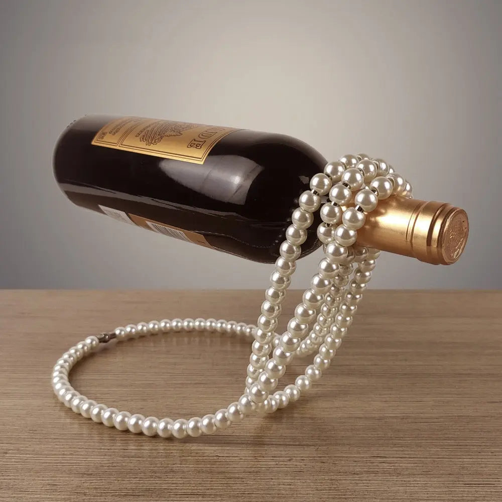 Elegant Gravity-Defying Wine Bottle Display Stand