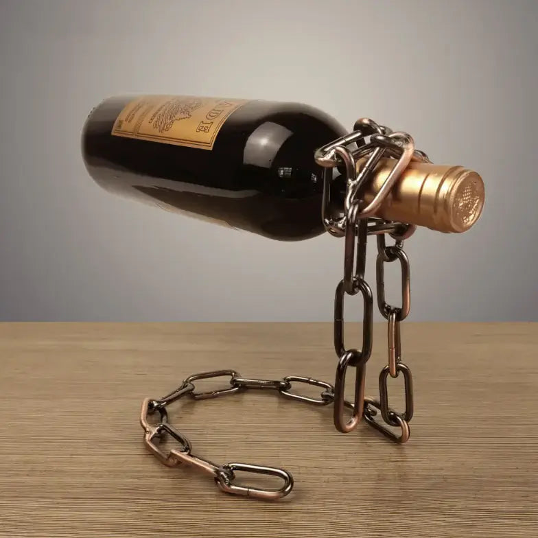 Elegant Gravity-Defying Wine Bottle Display Stand