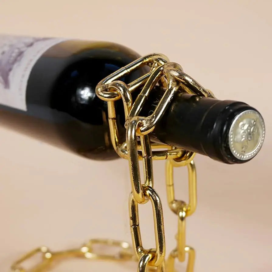 Elegant Gravity-Defying Wine Bottle Display Stand