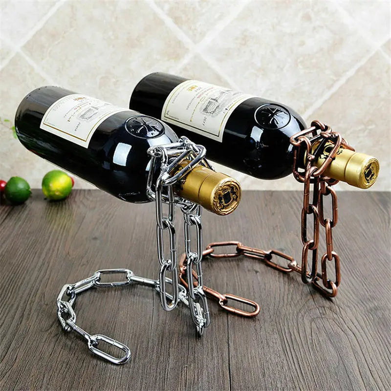 Elegant Gravity-Defying Wine Bottle Display Stand