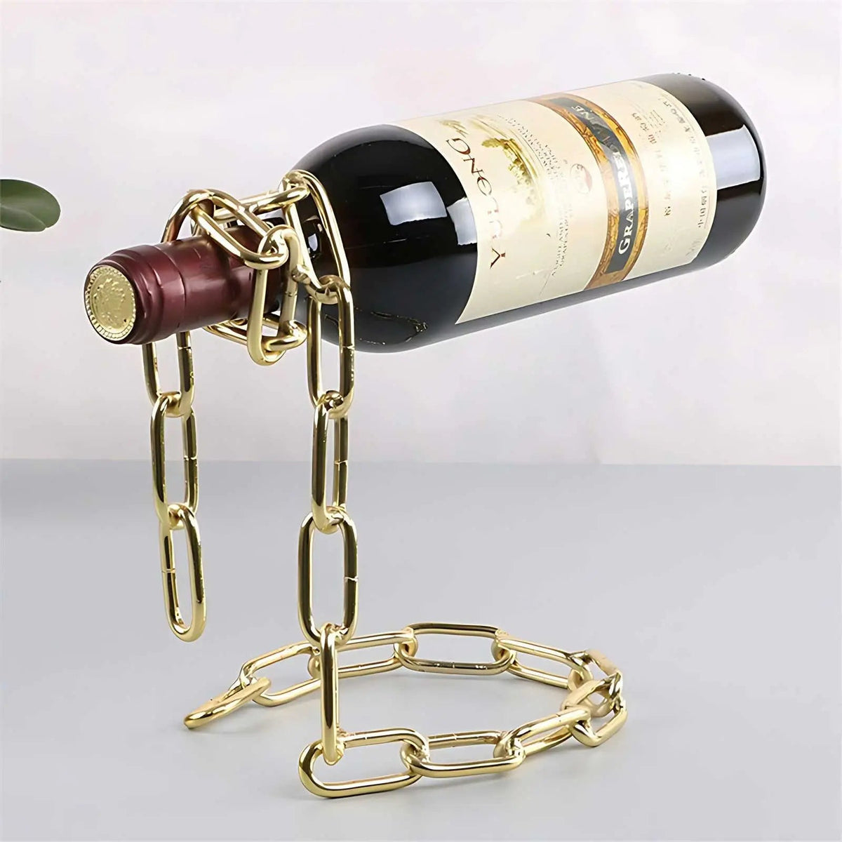 Elegant Gravity-Defying Wine Bottle Display Stand