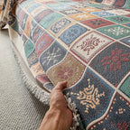 Reversible Chenille Sofa Cover in Bohemian Design
