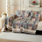 Reversible Chenille Sofa Cover in Bohemian Design