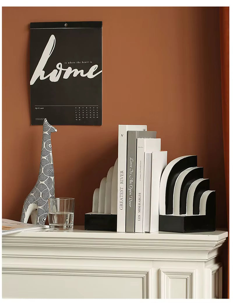 Charming Stripe Bird Accent - Modern Black & White Decor
