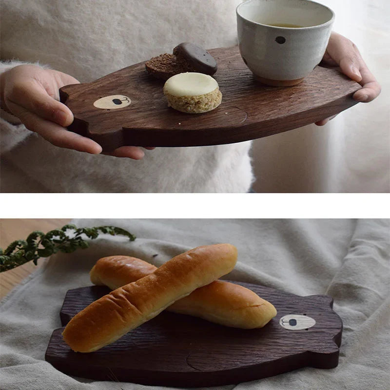 Charming Bear-Shaped Wooden Serving Board - Ideal for Entertaining