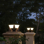 Square Solar Garden Light with Black Housing and White Shade