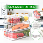 SmartSpace Clear Refrigerator Storage Bins, Stackable 10-Piece Set