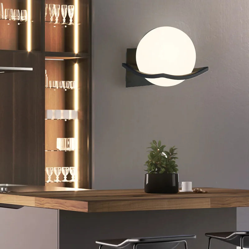 Contemporary Glass Globe Wall Sconce - European Design