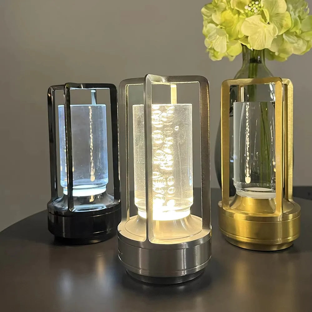 Modern LED Accent Light - Metal Cylinder Table Lamp for Decor
