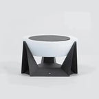 Square Solar Garden Light with Black Housing and White Shade