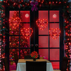 Battery-Operated Heart-Shaped LED Window Lights with Suction Cups for Decor