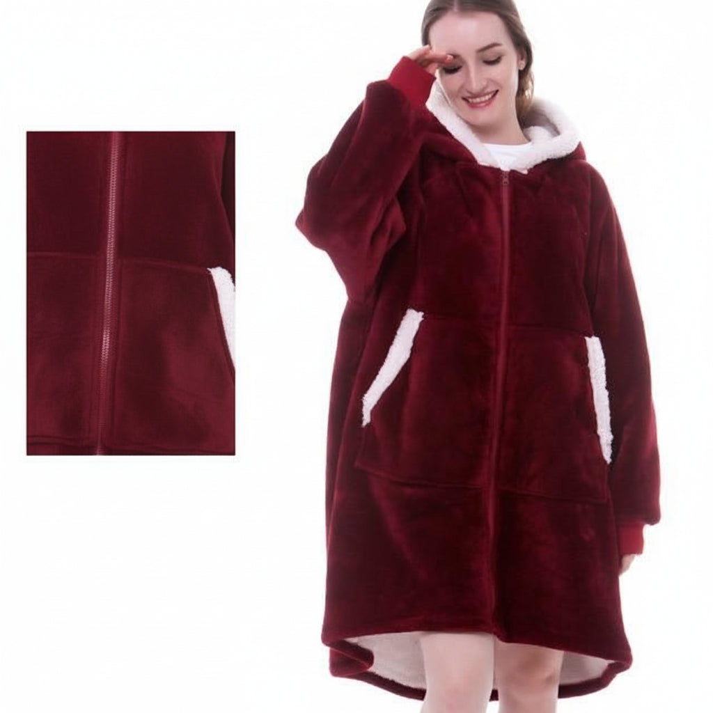 Thick Hooded Blanket for Warmth - Cozy Wearable Design