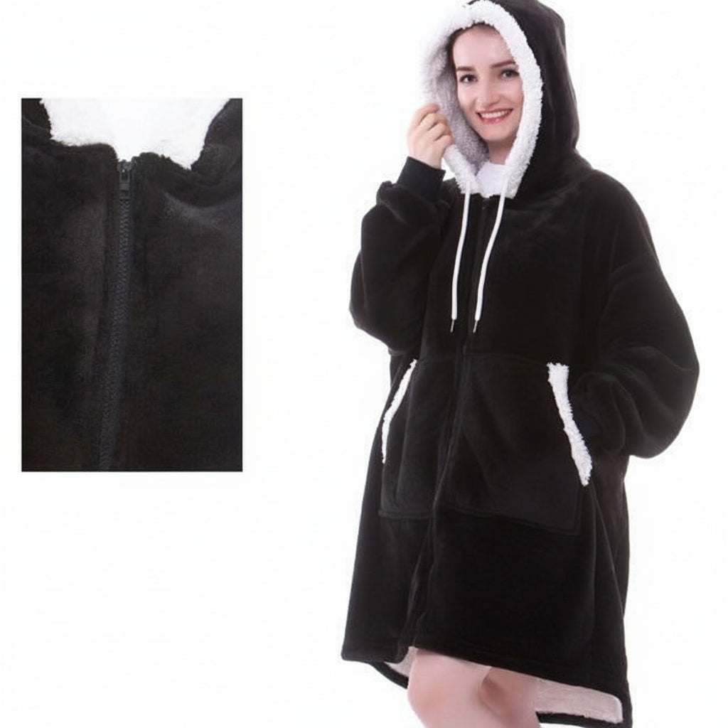 Thick Hooded Blanket for Warmth - Cozy Wearable Design
