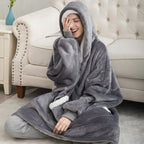 Thick Hooded Blanket for Warmth - Cozy Wearable Design