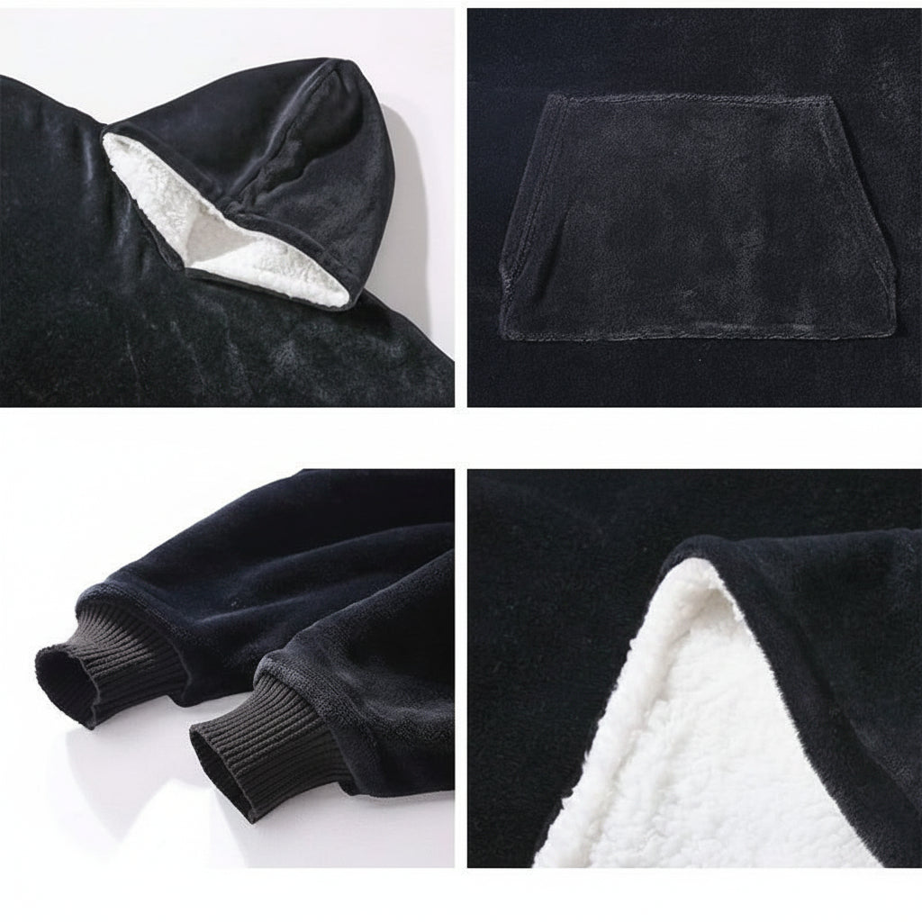 Thick Hooded Blanket for Warmth - Cozy Wearable Design