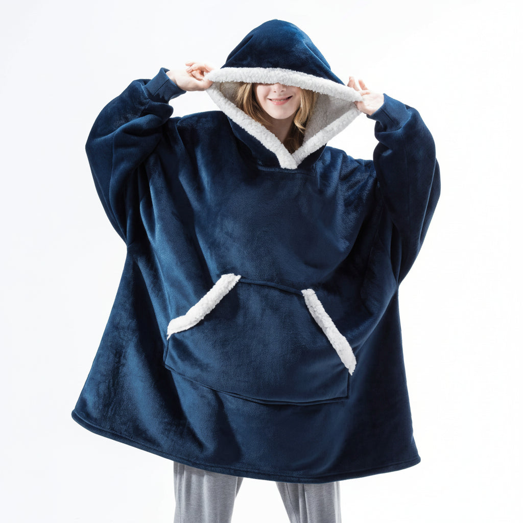 Thick Hooded Blanket for Warmth - Cozy Wearable Design