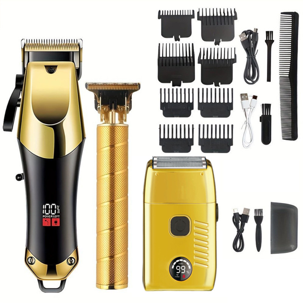 Rechargeable Cordless Hair Clipper and Trimmer Grooming Set