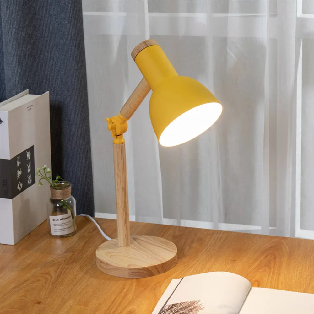 Adjustable Modern Table Light – Nordic Style Wooden Desk Lamp