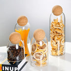 Transparent Kitchen Storage Canister with Cork Lid