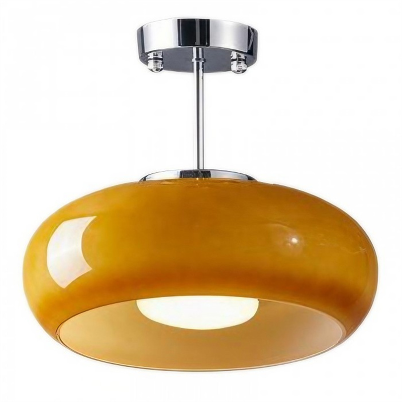 Contemporary Amber Glass Ceiling Light Fixture for Home Decoration