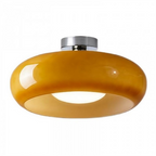Contemporary Amber Glass Ceiling Light Fixture for Home Decoration
