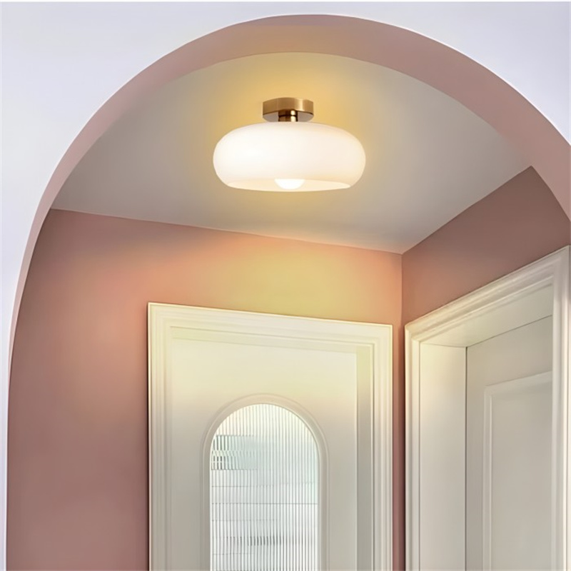 Contemporary Amber Glass Ceiling Light Fixture for Home Decoration