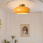 Contemporary Amber Glass Ceiling Light Fixture for Home Decoration