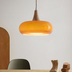 Pendant Light with Amber Wood Accent