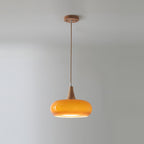 Pendant Light with Amber Wood Accent